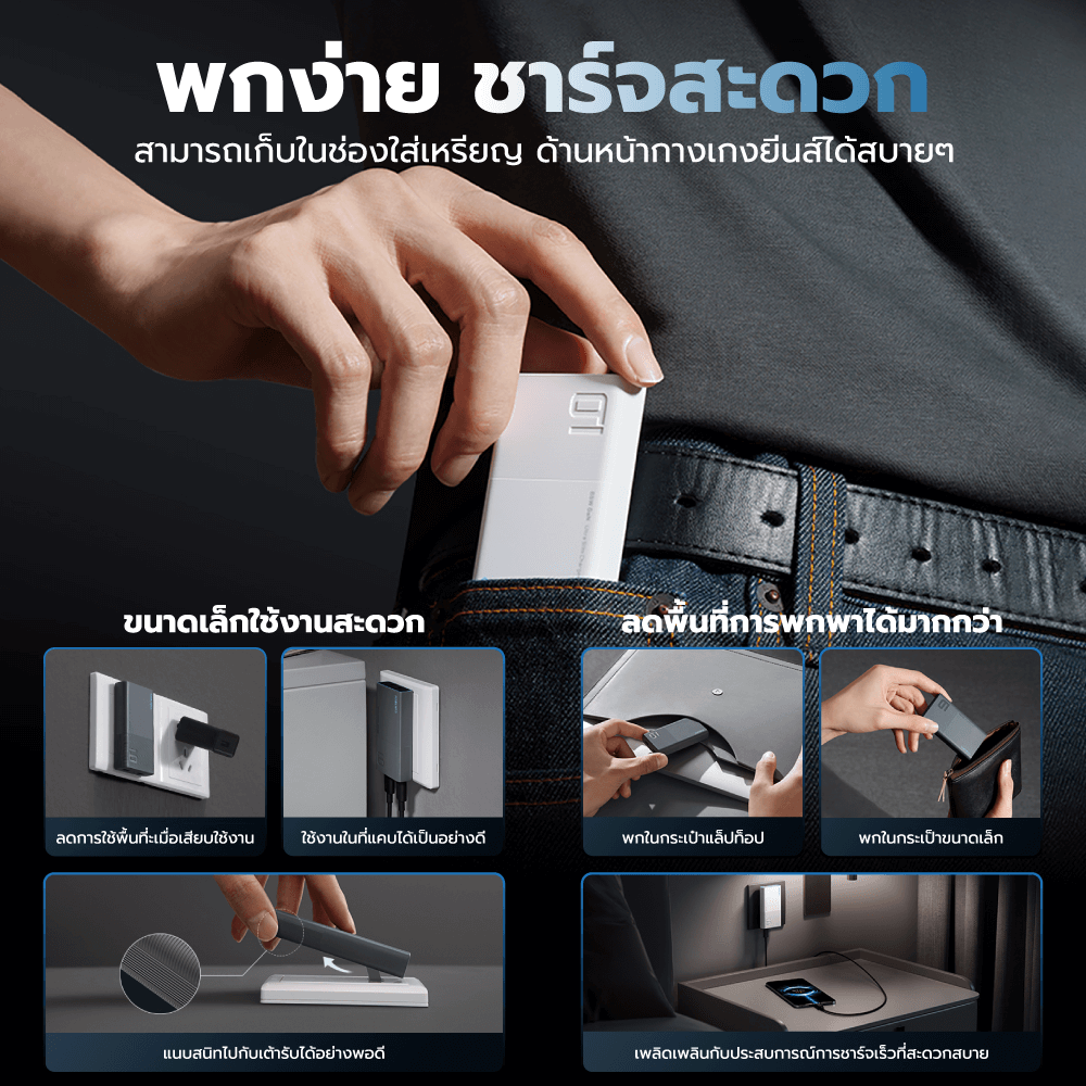 หัวชาร์จเร็ว CUKTECH GAN3 AD652S 65W USB-C 2 พอร์ต สีเทา (รองรับ PD3.0 ,PPS,QCU)_4